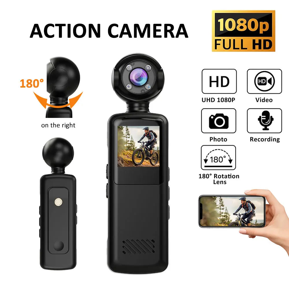 (2026 NEW) Portable Camera With WiFi Mini Action Camera V6 BLACK & CAMOUFLAGE