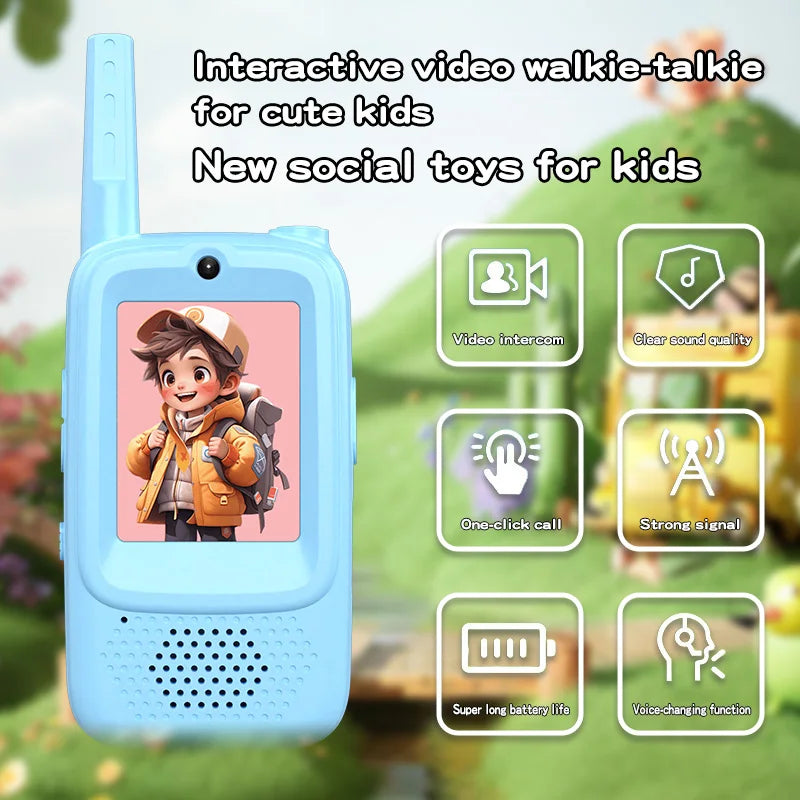 (2026 NEW) Kids Video Walkie Talkie  2pcs Video Intercom  With Cartoon Voice Changer
