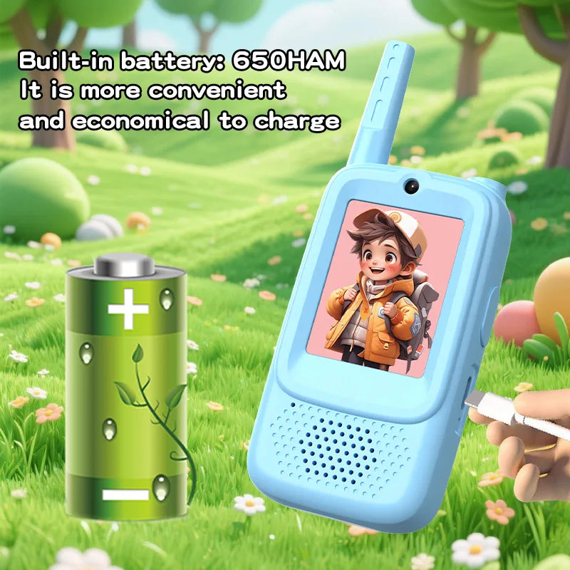(2026 NEW) Kids Video Walkie Talkie  2pcs Video Intercom  With Cartoon Voice Changer