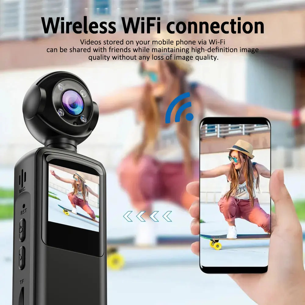 (2026 NEW) Portable Camera With WiFi Mini Action Camera V6 BLACK & CAMOUFLAGE