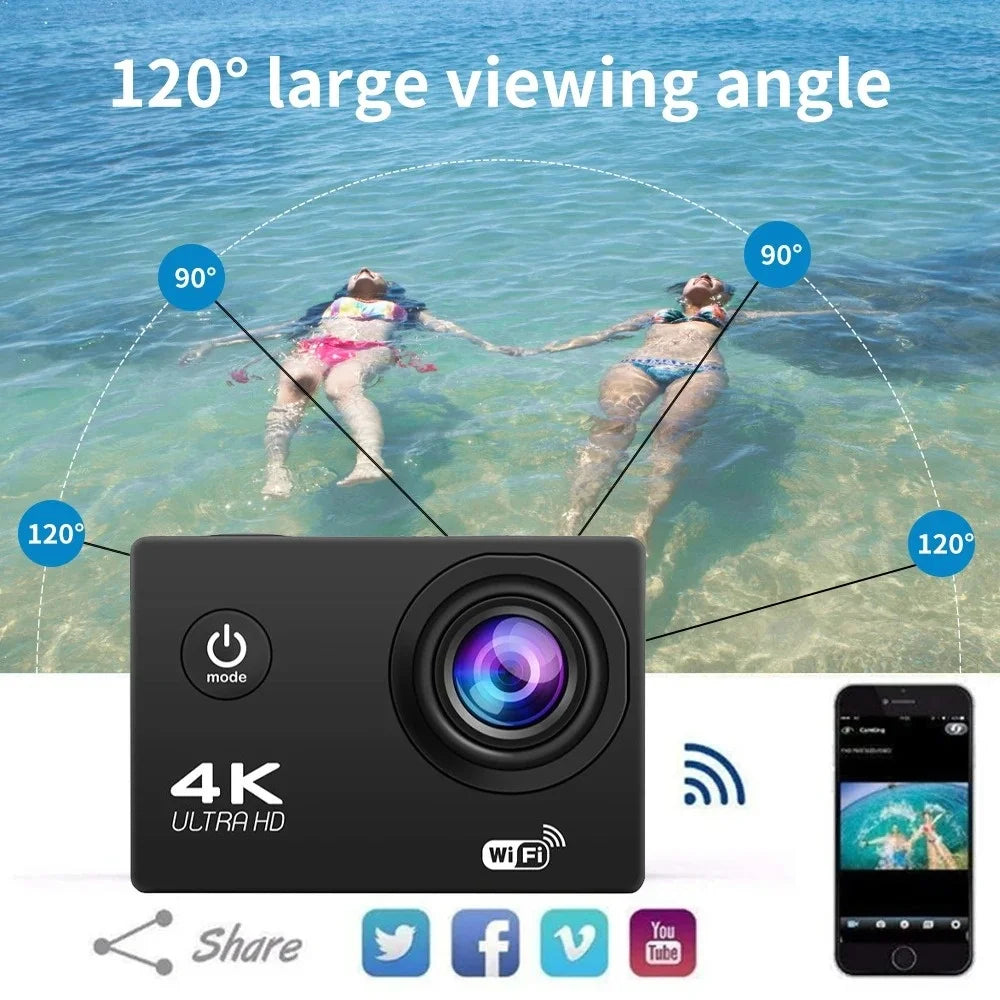 Action Camera 4K With WiFi Sport Cam