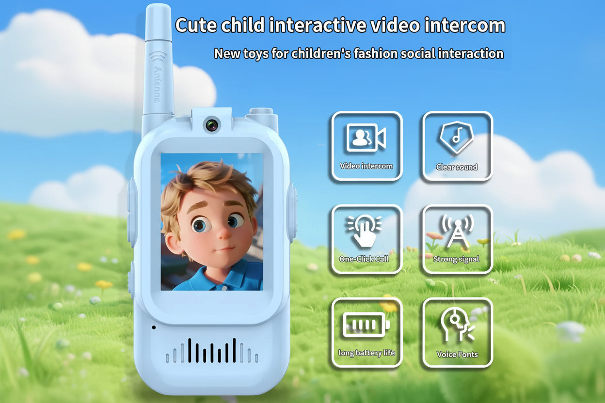 Kids' Video Intercom With Cartoon Voice Changer Gift for Kids