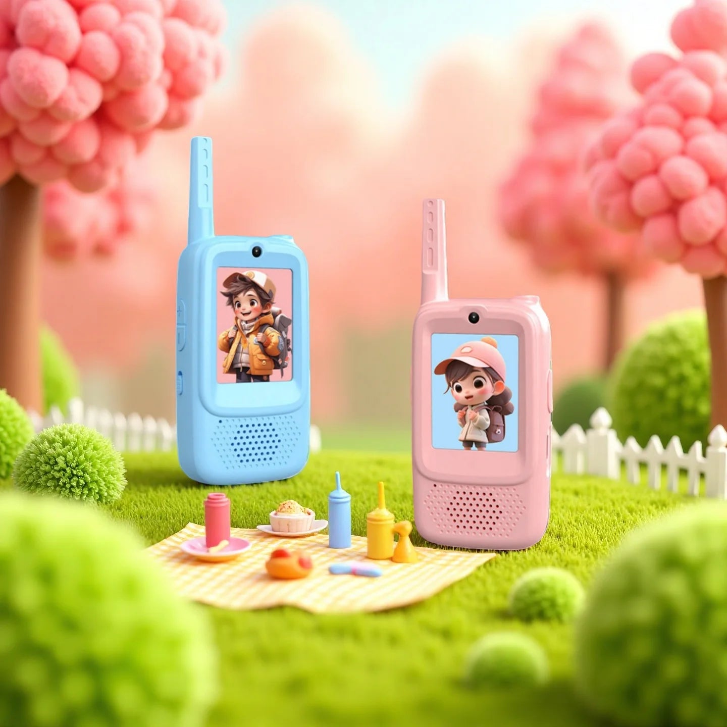 (2026 NEW) Kids Video Walkie Talkie  2pcs Video Intercom  With Cartoon Voice Changer